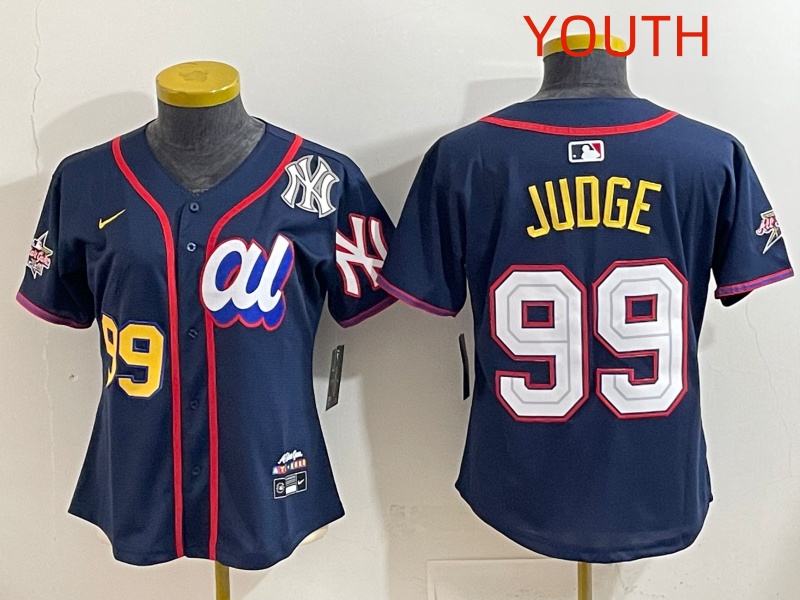 Youth 2025 New York Yankees 99 Judge dark Blue All star Nike MLB Jersey style 0022